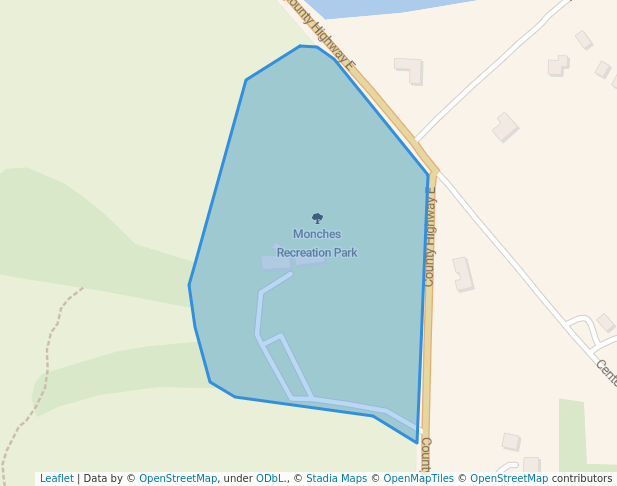 walking in Monches Recreation Park map in Hartland