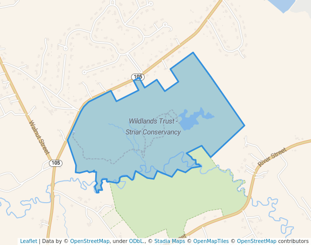 walking in Wildlands Trust - Striar Conservancy map in Halifax