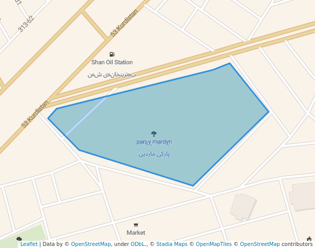 walking in پارکی ماردین map in Sulaymaniyah