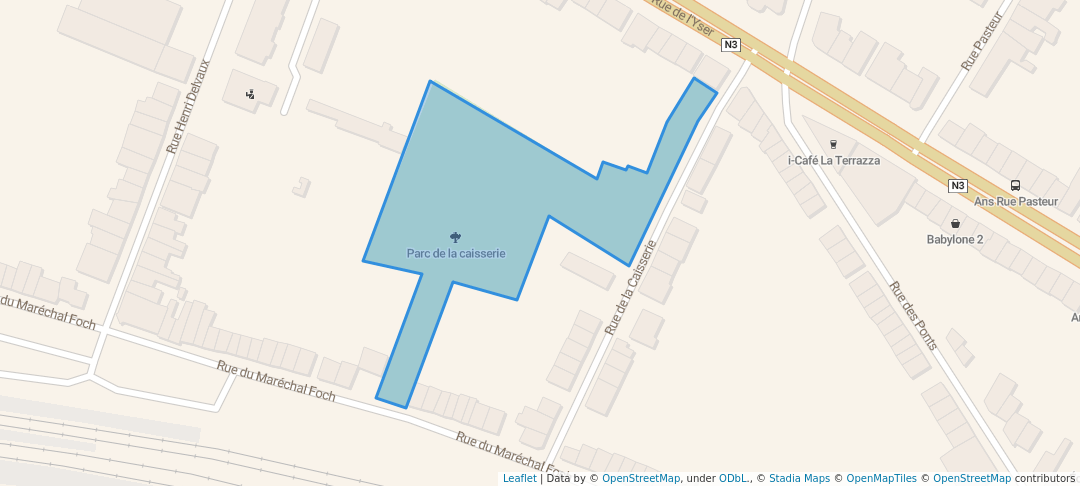 walking in Parc de la caisserie map in Ans