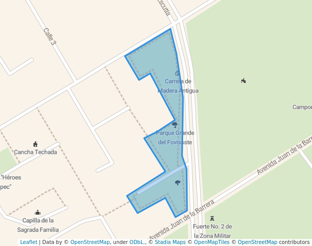 walking in Parque Grande del Fovissste map in Campeche