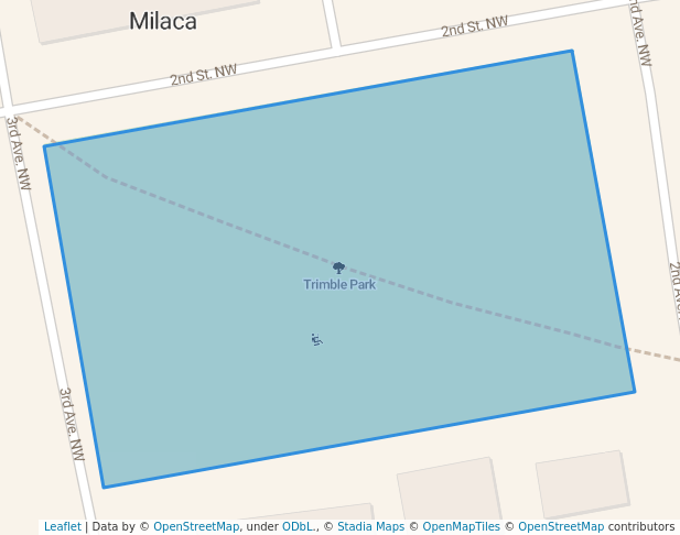 walking in Trimble Park map in Milaca