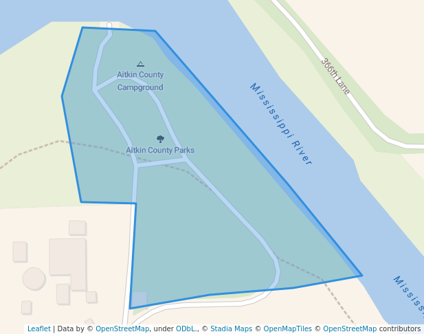walking in Aitkin County Parks map in Aitkin