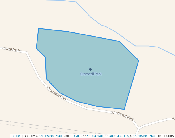 walking in Cromwell Park map in Cromwell