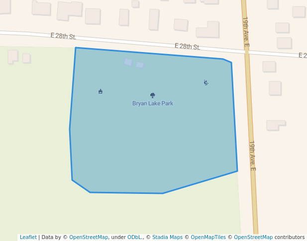 walking in Bryan Lake Park map in Hibbing