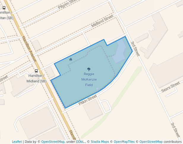 walking in Reggie McKenzie Field map in Highland Park