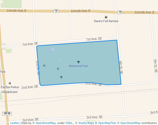 walking in Memorial Park map in Fairfax