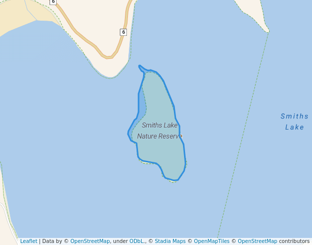 walking in Smiths Lake Nature Reserve map in Tiona