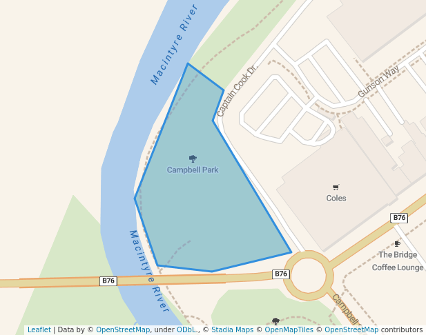 walking in Campbell Park map in Inverell