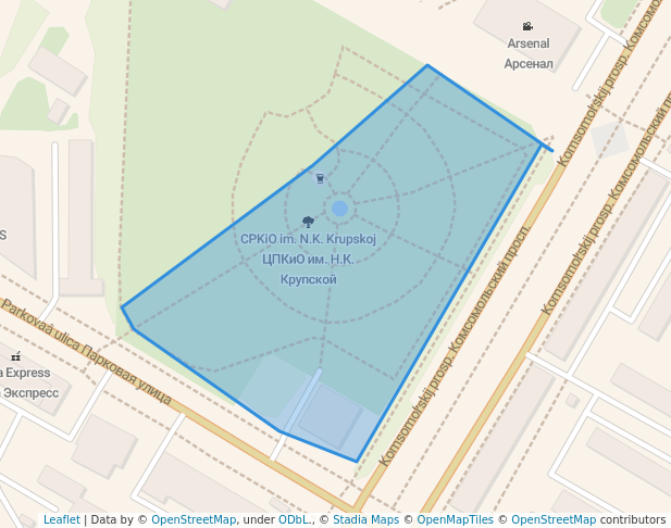 Парковая зона ЦПКиО им. Н.К. Крупской