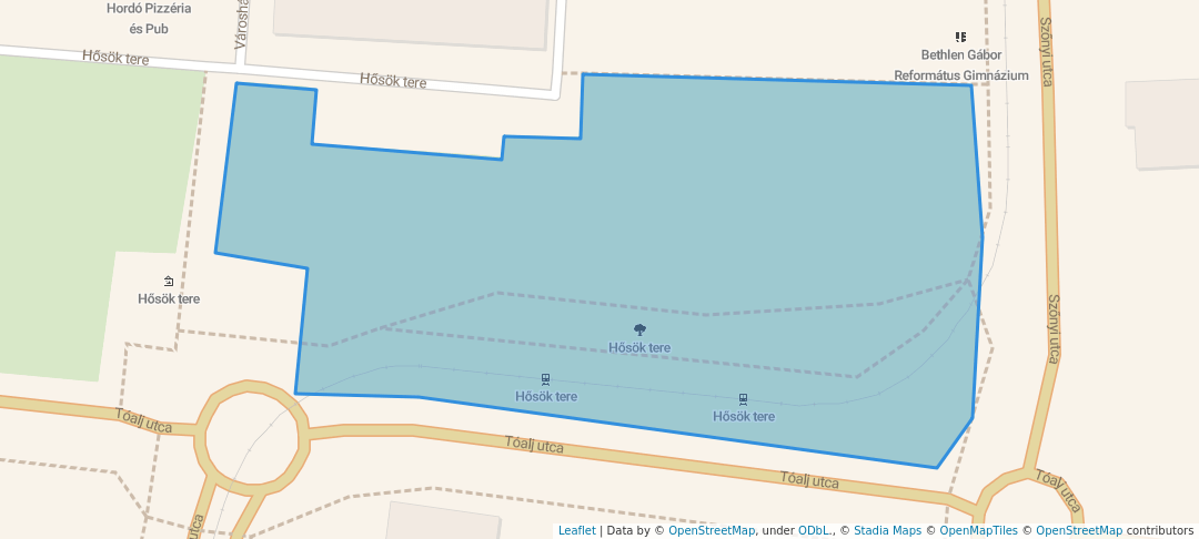 walking in Hősök tere map in Hódmezővásárhely