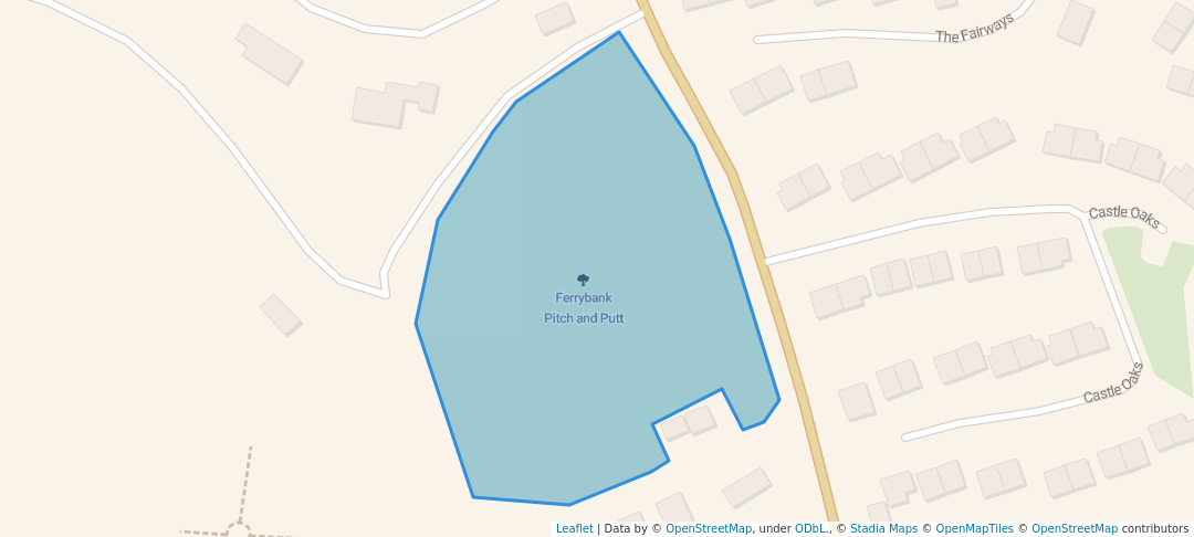 walking in Ferrybank Pitch and Putt map in Waterford