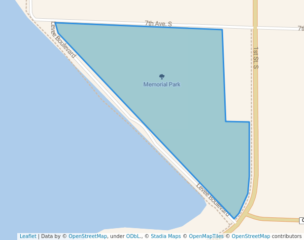 walking in Memorial Park map in Saint James