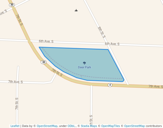 walking in Deer Park map in Saint James