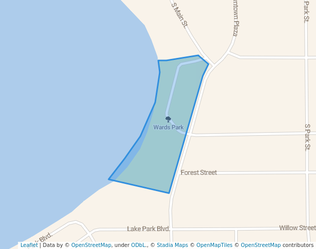 walking in Wards Park map in Fairmont