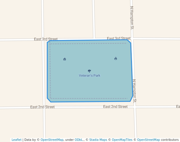 walking in Veteran's Park map in Fairmont