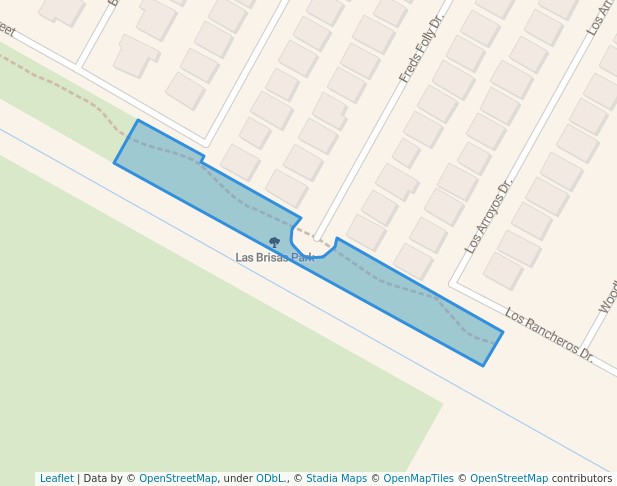 walking in Las Brisas Park map in Corpus Christi