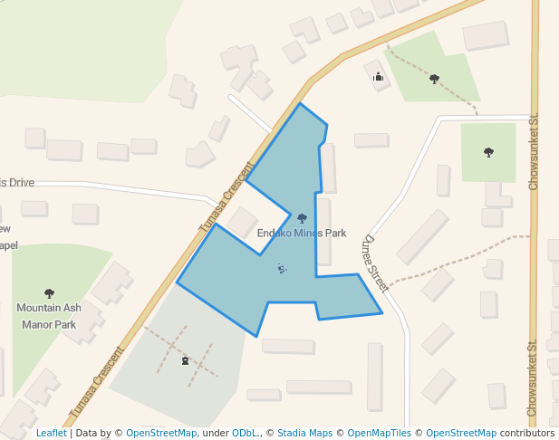 walking in Endako Mines Park map in Fraser Lake