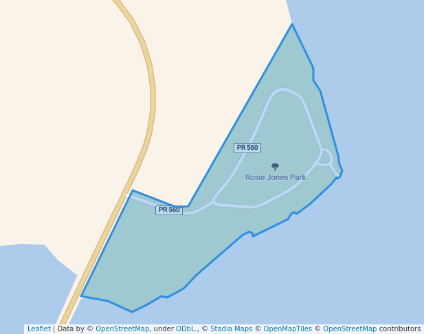 walking in Rosie Jones Park map in Carthage