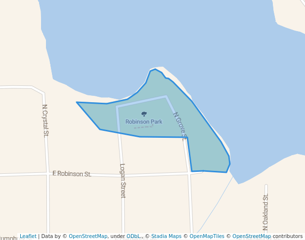walking in Robinson Park map in Lake Crystal
