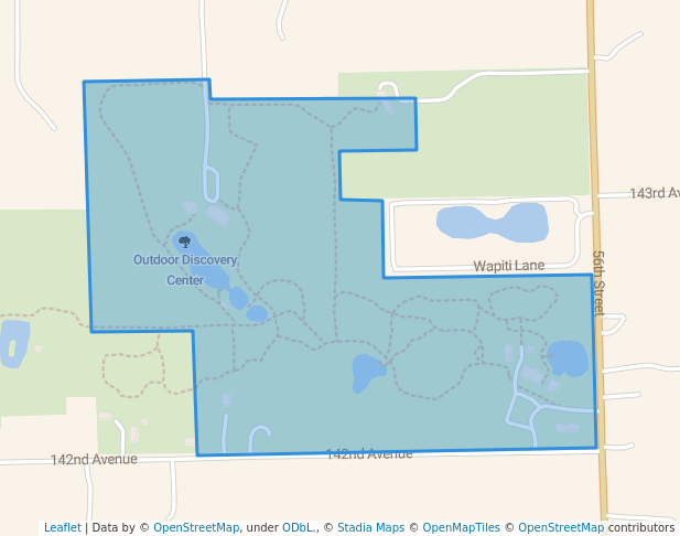 walking in Outdoor Discovery Center map in Holland