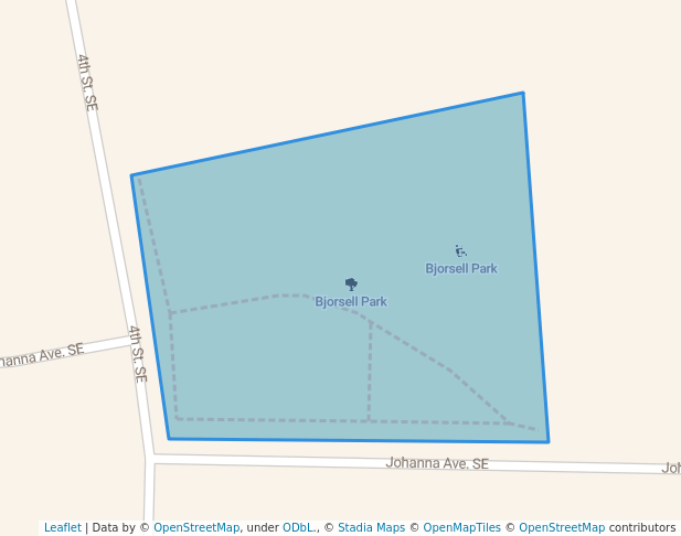 walking in Bjorsell Park map in Willmar