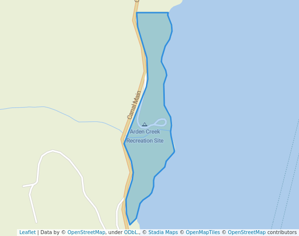 walking in Arden Creek Recreation Site map in Port Alberni