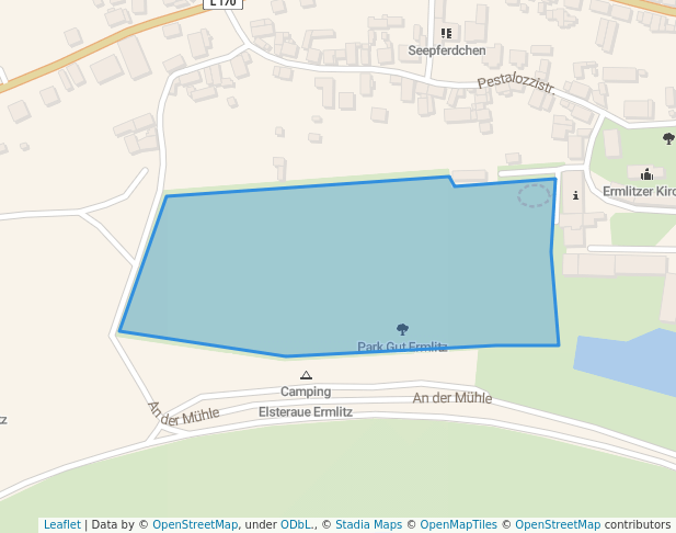 walking in Park Gut Ermlitz map in Schkopau