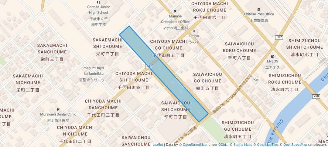 walking in グリーンベルト map in Chitose
