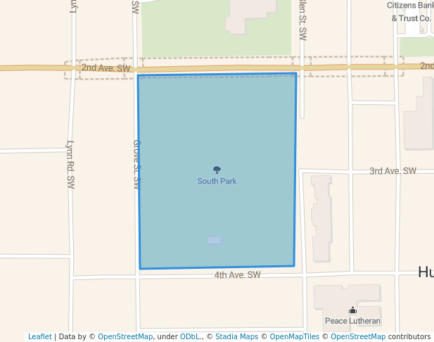 walking in South Park map in Hutchinson