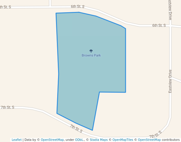 walking in Browns Park map in Sauk Centre