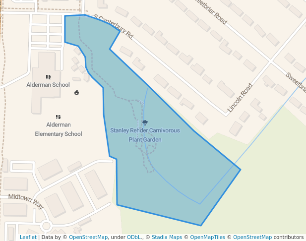 walking in Stanley Rehder Carnivorous Plant Garden map in Wilmington