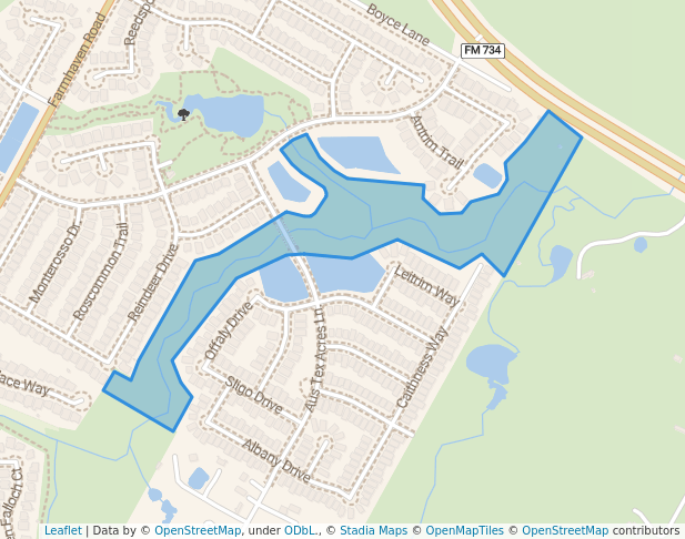 walking in Bellingham Meadows Greenbelt map in Manor