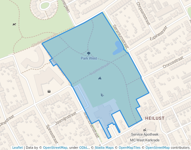 walking in Park Heilust map in Kerkrade