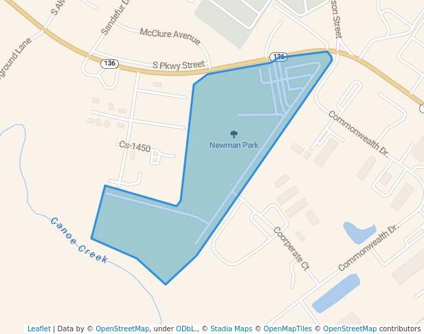 walking in Newman Park map in Henderson