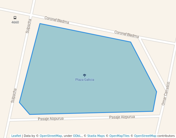 walking in Plaza Galicia map in Rosario