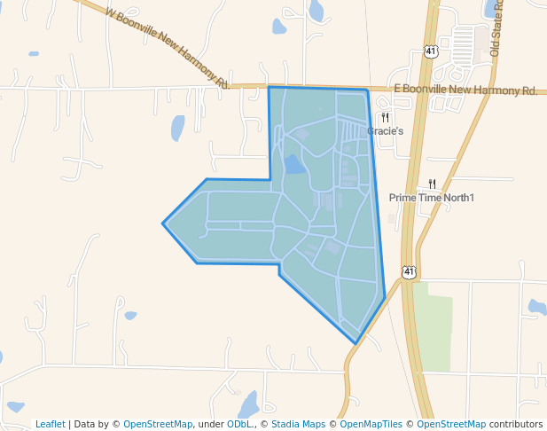 walking in Vanderburgh County 4H Center map in Evansville