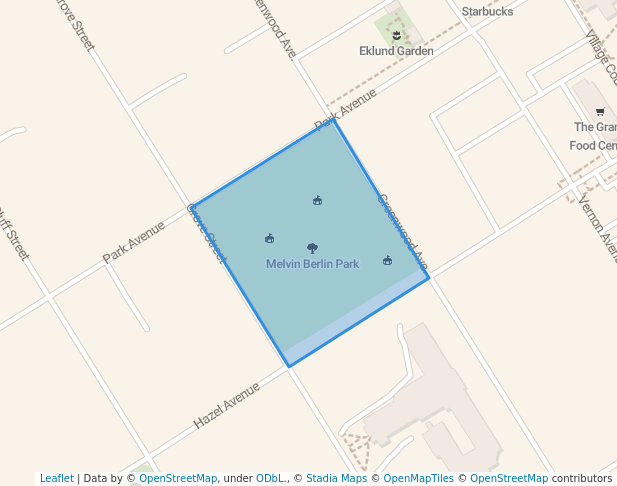 walking in Melvin Berlin Park map in Glencoe