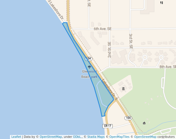 walking in Glenwood Beach park map in Glenwood