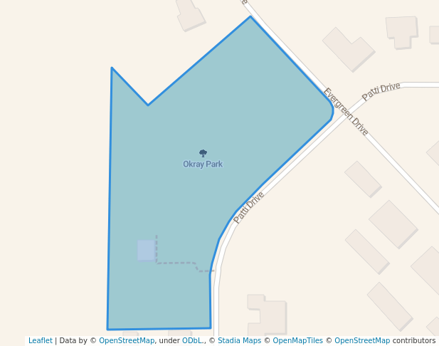 walking in Okray Park map in Plover