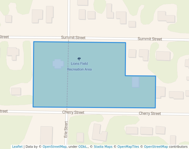 walking in Lions Park map in Marquette
