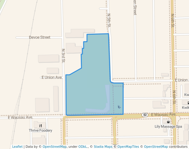 walking in Athletic Park map in Wausau