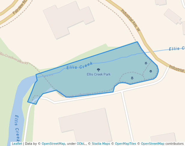 walking in Ellis Creek Park map in Penticton