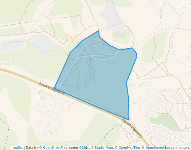 walking in Solstice Disc Golf Park map in Whitehorse
