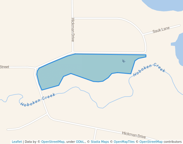 walking in Hickman Park map in Sauk Centre