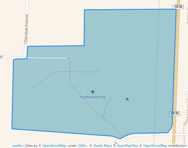 walking in Northwood Park map in North Branch