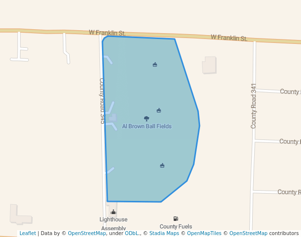 walking in Al Brown Ball Fields map in Salem