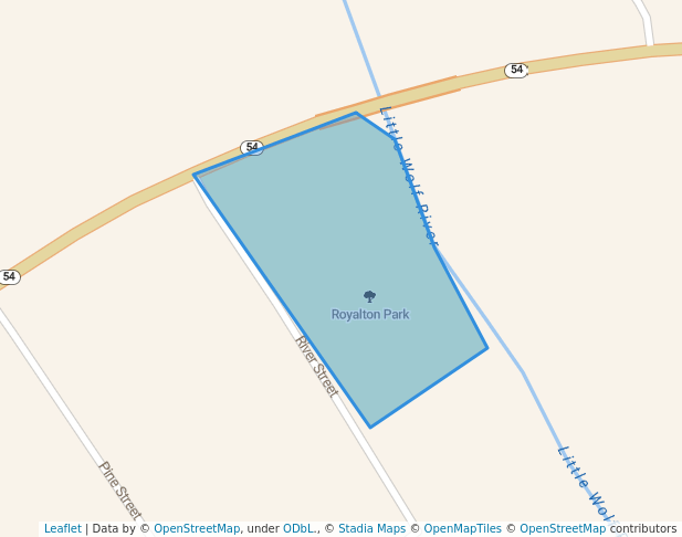 walking in Royalton Park map in New London