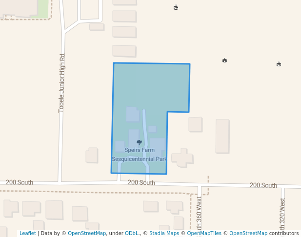 walking in Speirs Farm Sesquicentennial Park map in Tooele