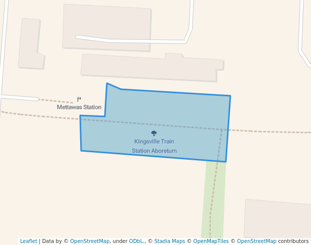 walking in Kingsville Train Station Aboretum map in Kingsville